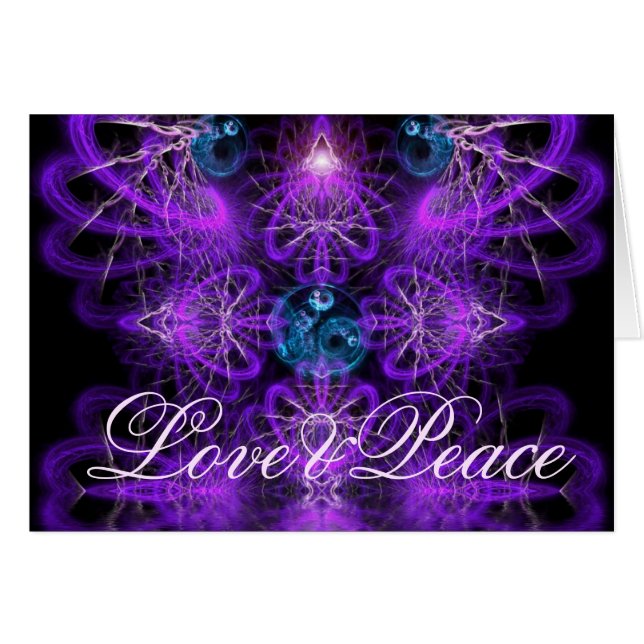 Liebe Peace Fraktal Art Card (Vorderseite (Horizontal))