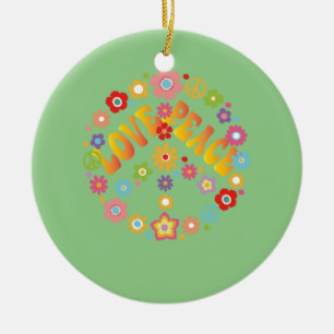 LIEBE PEACE FREEDOM 60er 70er Gefärbte Krawatte Vi Keramik Ornament