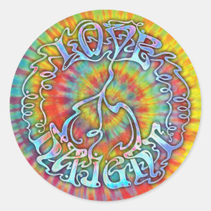 Liebe Peace Haight Runder Aufkleber