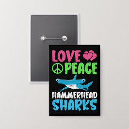 Liebe Peace Hammerhead Haie Niedliche Meerestiere  Button