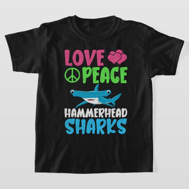 Liebe Peace Hammerhead Haie Niedliche Meerestiere  T-Shirt (Ablage )