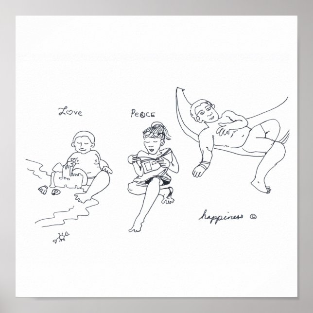LIEBE PEACE HAPPINING POSTER (Vorne)