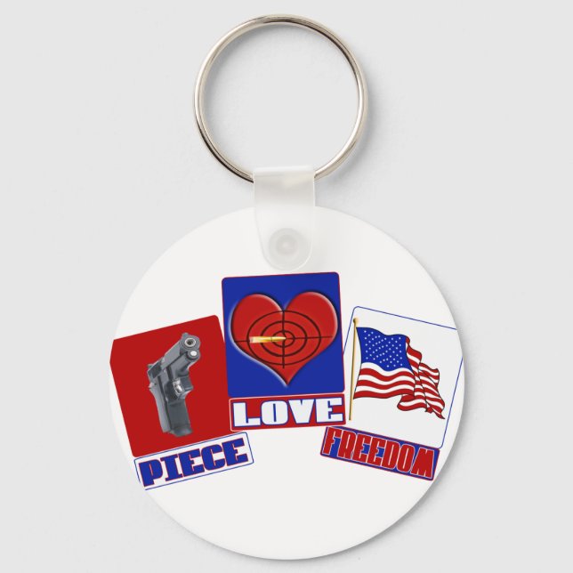LIEBE (PEACE) (HERZ) FREEDOM (USA FLAG) SCHLÜSSELANHÄNGER (Vorderseite)