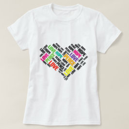 LIEBE PEACE HOPE Chic Stylish Word Cloud T-Shirt