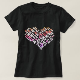 LIEBE PEACE HOPE Chic Stylish Word Cloud T-Shirt