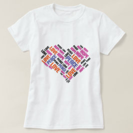 LIEBE PEACE HOPE Chic Stylish Word Cloud T-Shirt