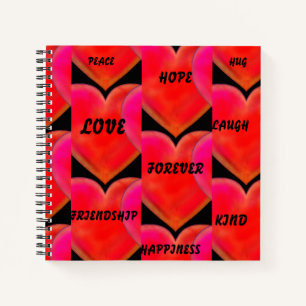 Liebe Peace Hope Happy Motivation Herzschlag Notizbuch