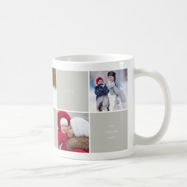 Liebe Peace Joy Blocks Foto Collage Tasse (Rechts)
