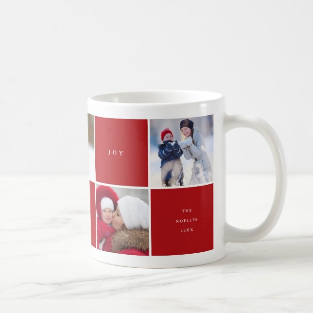Liebe Peace Joy Blocks Foto Collage Tasse (Rechts)