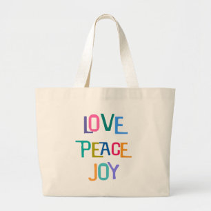 LIEBE PEACE JOY Colorful Modern Jumbo Stoffbeutel