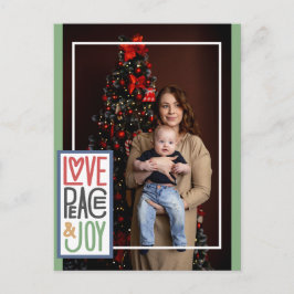 Liebe Peace & Joy (Foto hinzufügen) Feiertagspostkarte