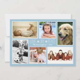 Liebe Peace Joy Fotos Weihnachtskarte Feiertagskarte