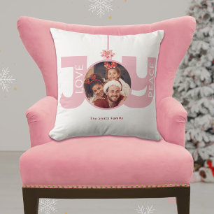 Liebe Peace Joy Pink Poinsettia Weihnachtsfest Fot Kissen