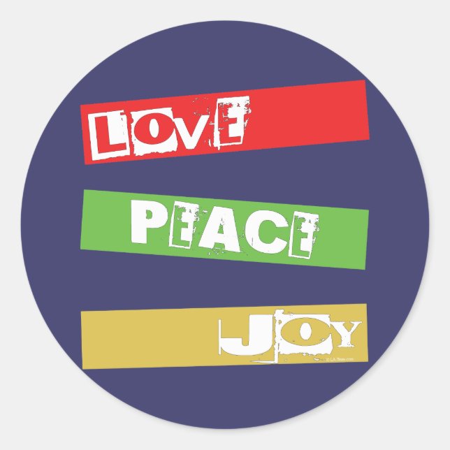 LIEBE PEACE JOY RUNDER AUFKLEBER (Vorderseite)