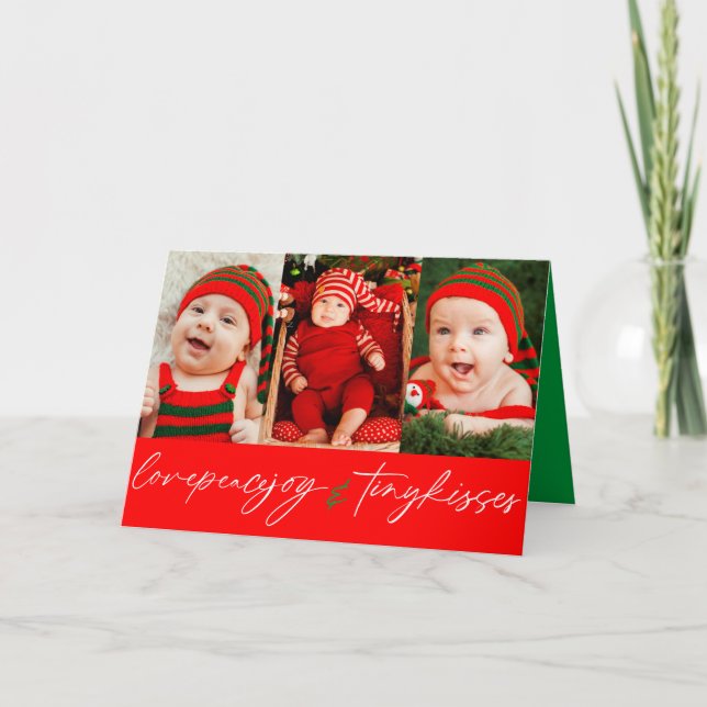 Liebe Peace Joy Tiny Kisses Baby's 1. Weihnachten (Vorderseite)