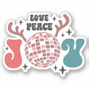 Liebe Peace & Joy   Weihnachten Aufkleber