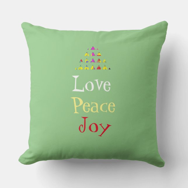 Liebe Peace Joy Weihnachten Kissen (Vorderseite)