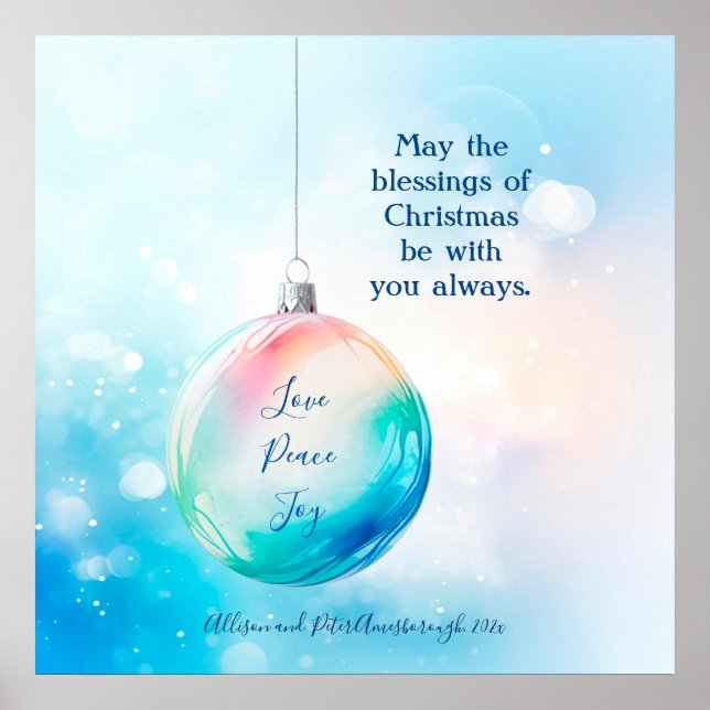 "Liebe Peace Joy" Weihnachtsschmuck Poster (Vorne)