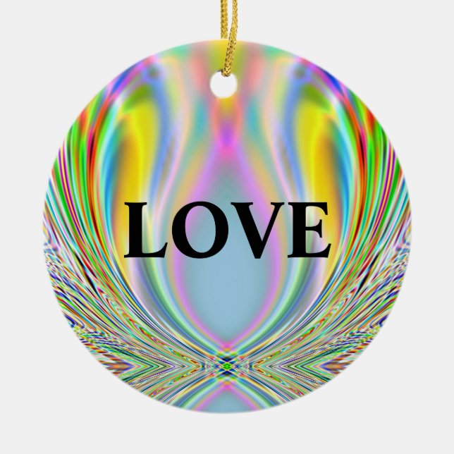 "LIEBE - PEACE" KERAMIK ORNAMENT (Vorne)