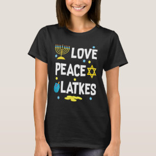 Liebe Peace Latkes Hanukkah Chanukah Juden T-Shirt