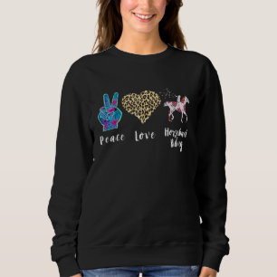 Liebe Peace Leopard Reiten Reiten Reiten Sweatshirt