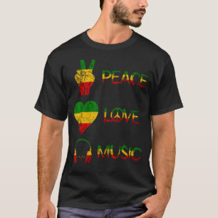 Liebe Peace Music Rasta Reggae Rastafari Roots Reg T-Shirt