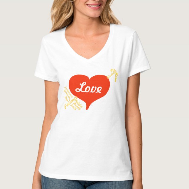Liebe Peace No Harm Red Heart Redewendungen T-Shirt (Vorderseite)