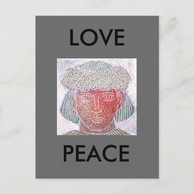 LIEBE PEACE POSTKARTE (Vorderseite)