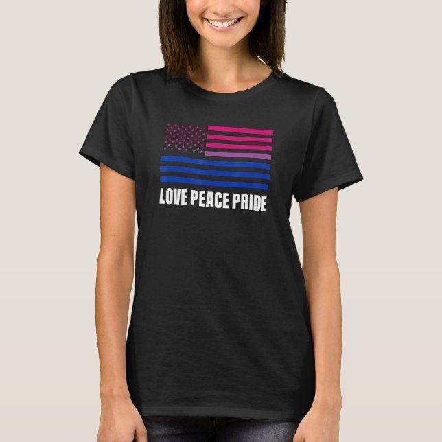 Liebe Peace Pride Bisexual Flag LGbt Gay Pride T-Shirt (Vorderseite)