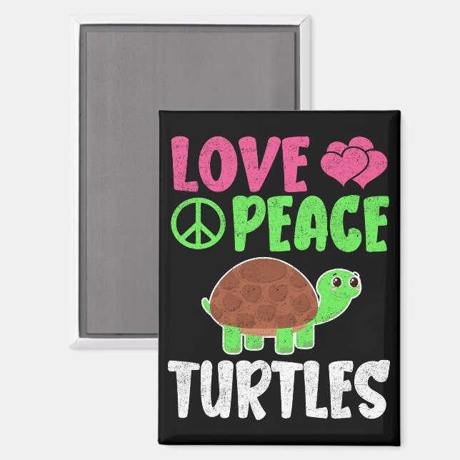 Liebe Peace Schildkröten Niedlich Zootiere Schildk Magnet (Vorderseite/Rückseite)