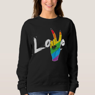 Liebe Peace Sign Rainbow Lesbian Lgbt Parade Gay P Sweatshirt