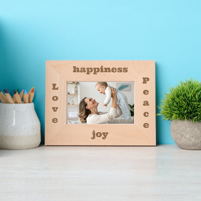 Liebe Peace Simple Moderne Rustikale Typografie Geätzte Rahmen (Von Creator hochgeladen)