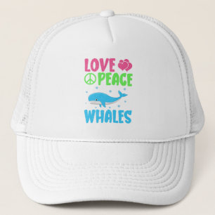 Liebe Peace Whales Niedlich Sea Animals Whale Love Truckerkappe