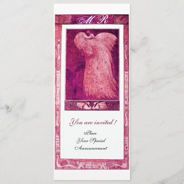 Liebe PEACOCK MONOGRAM Pink Weißes Programm (Vorderseite)