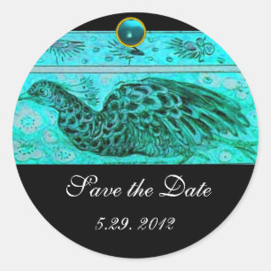 Liebe PEACOCK Runder Aufkleber