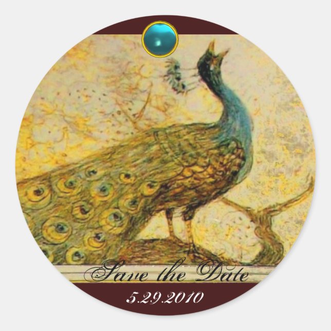 Liebe PEACOCK Runder Aufkleber (Vorderseite)
