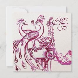 LIEBE PEACOCKS MONOGRAM Rosa Weiße Hochzeit Einlad Einladung