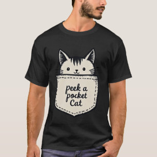 Liebe Peek-a-Pocket Katze schaut hervor Süße Katze T-Shirt