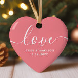 Liebe Personalisiert Paare Rosa Foto Ornament<br><div class="desc">Liebe Personalisierten Paare Foto Ornament. Romantische Ornamente,  die ein großartiges Geschenk für den Urlaub machen. Würde auch eine große Gastgeschenk Hochzeit machen. Personalisieren Sie dieses benutzerdefinierte Design mit Ihrem eigenen Foto und Text.</div>