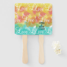 Liebe Personalisiert Wedding Gouache Wasserfarben Fächer