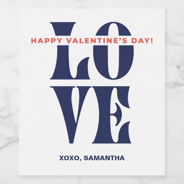 LIEBE Personalisierte Weinetiketten Weinetikett (Einzelnes Label)