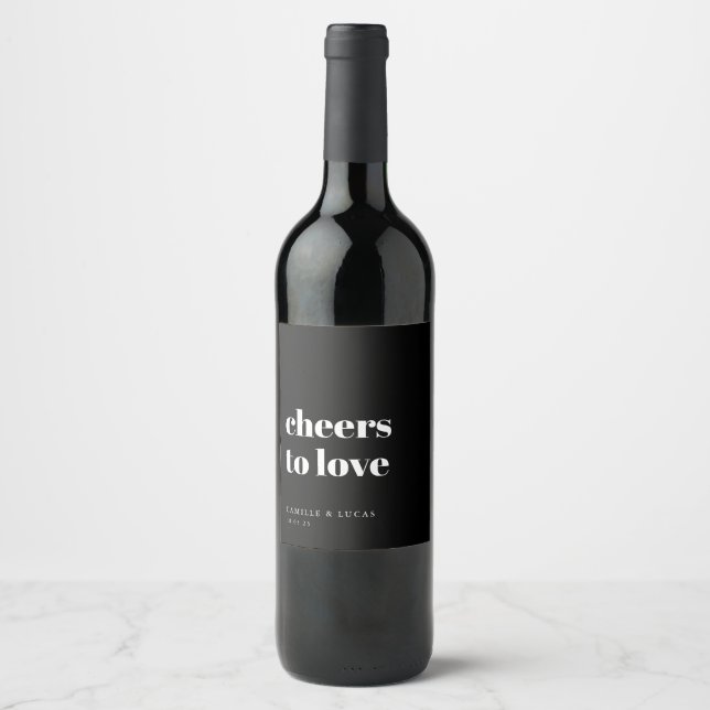 Liebe Personalisierter Gastgeschenke Hochzeiten Weinetikett (Vorderseite)