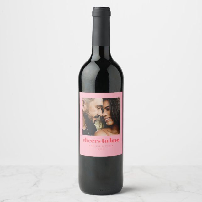 Liebe Personalisierter Gastgeschenke Hochzeiten Weinetikett (Vorderseite)