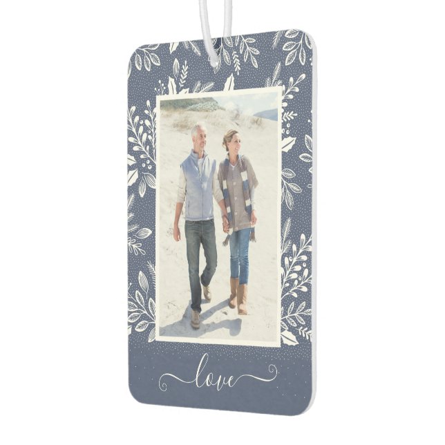 LIEBE Personalisiertes Foto Blaues Auto Autolufterfrischer (Links)