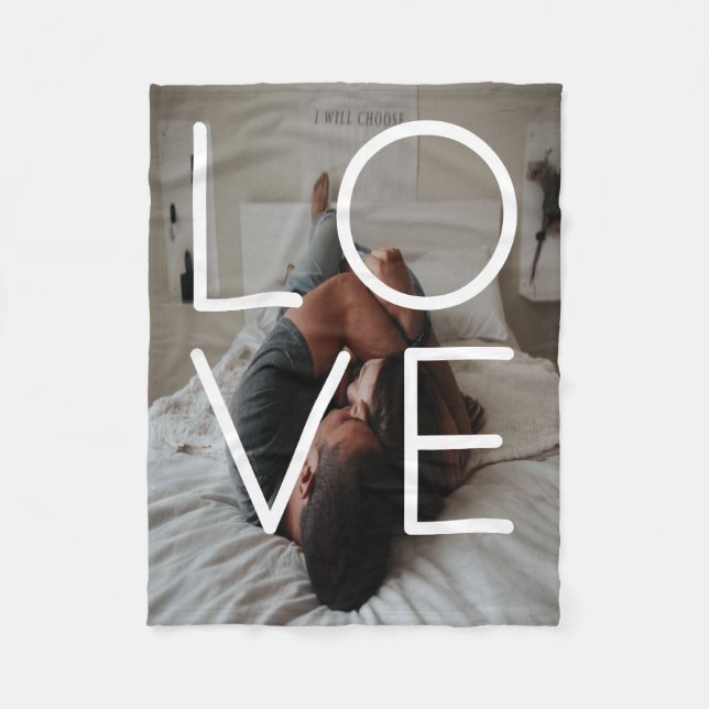 LIEBE personalisiertes Foto Paare Fleecedecke (Vorderseite)