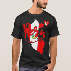 Liebe Peru Karte Herzgrafik Grafik Patriotic Perua T-Shirt