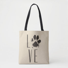 Liebe Pet Pet Print Brown Grunge Typografie Tasche