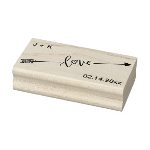 Liebe Pfeil und Datum Gummistempel