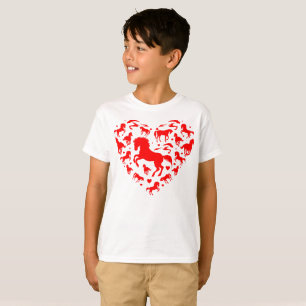 Liebe Pferd Herzkinder Valentinstag T-Shirt