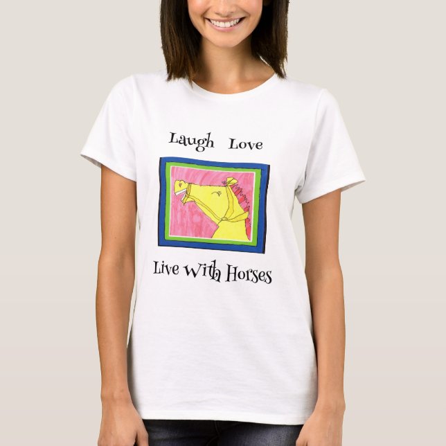 Liebe Pferde T - Shirt mit einem niedlichen Design (Vorderseite)